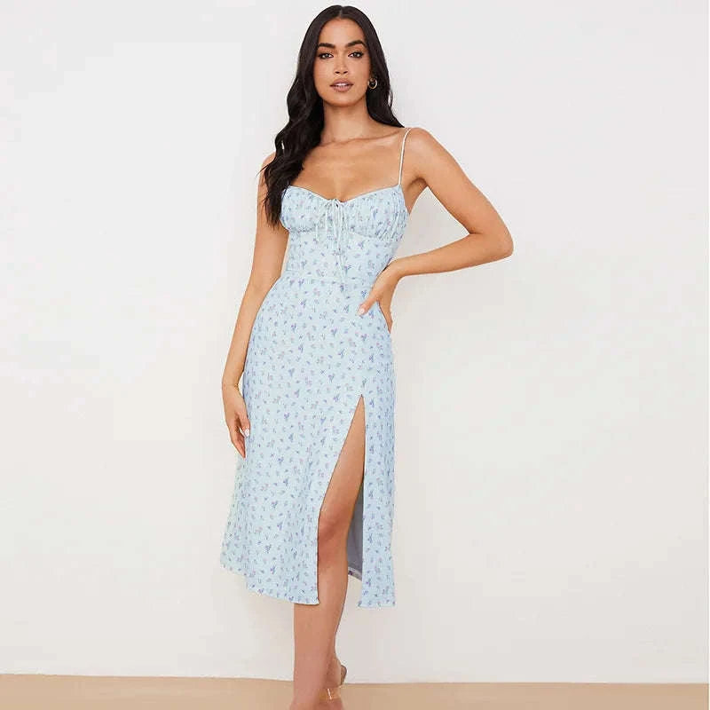Elegant Floral Bodycon Long Dress for Summer-752-Dark Yellow / XL