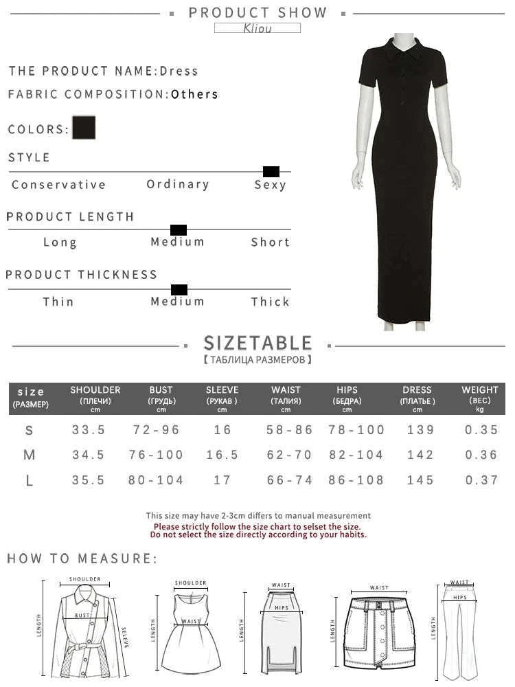 Elegant Office Maxi Dress with Side Slit and Polished Fit-black / S
