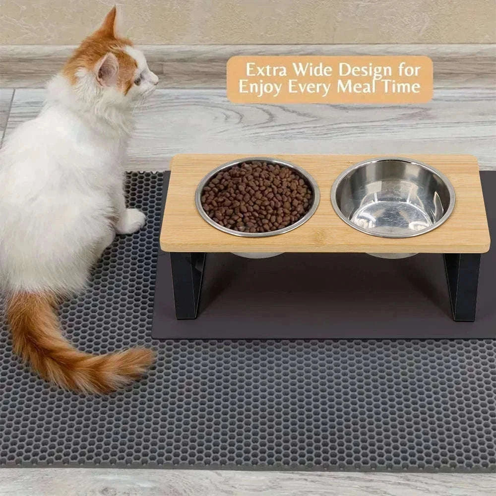 Elevated Cat Bowls with 15° Tilted Raised Stand-Elevated bowls
