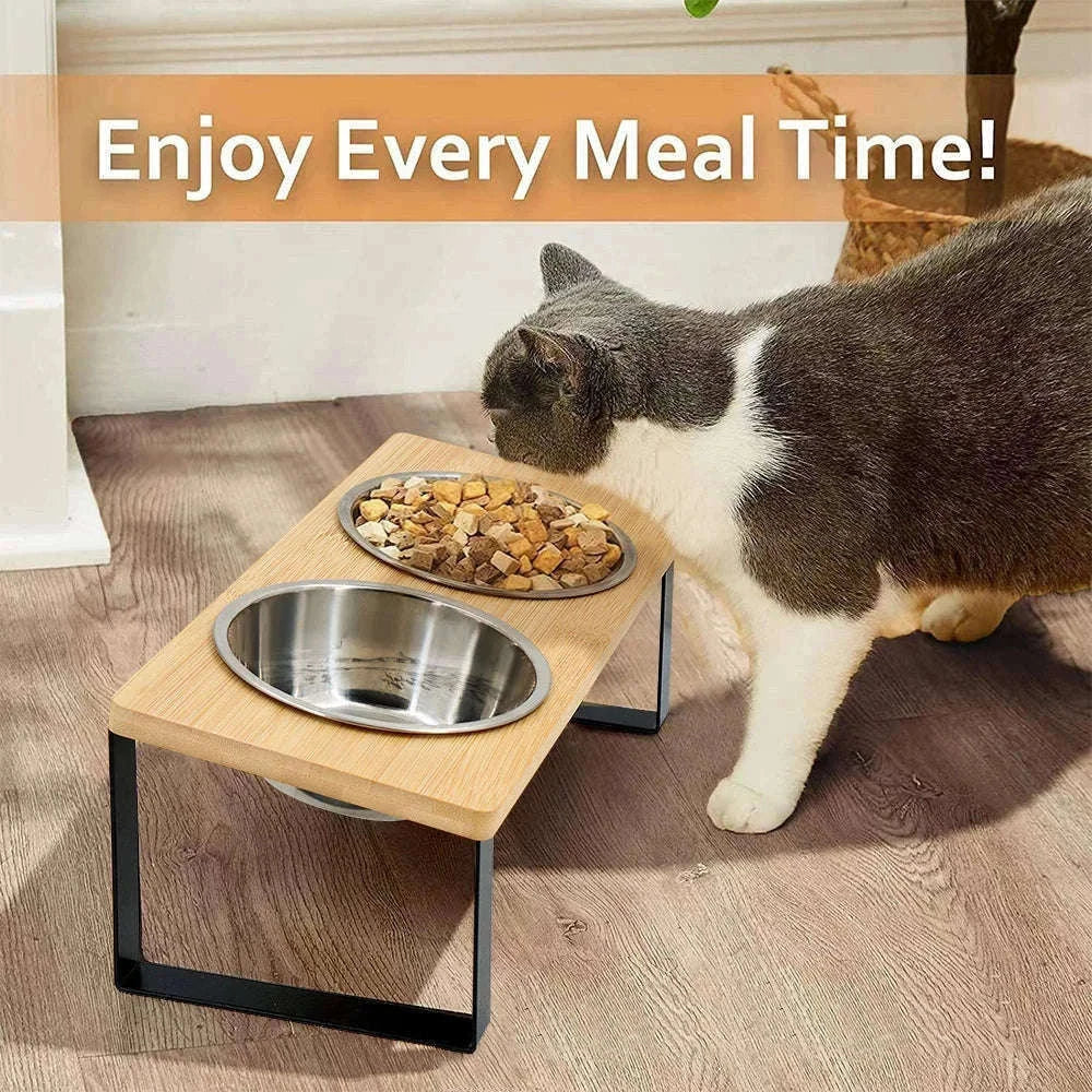 Elevated Cat Bowls with 15° Tilted Raised Stand-Elevated bowls