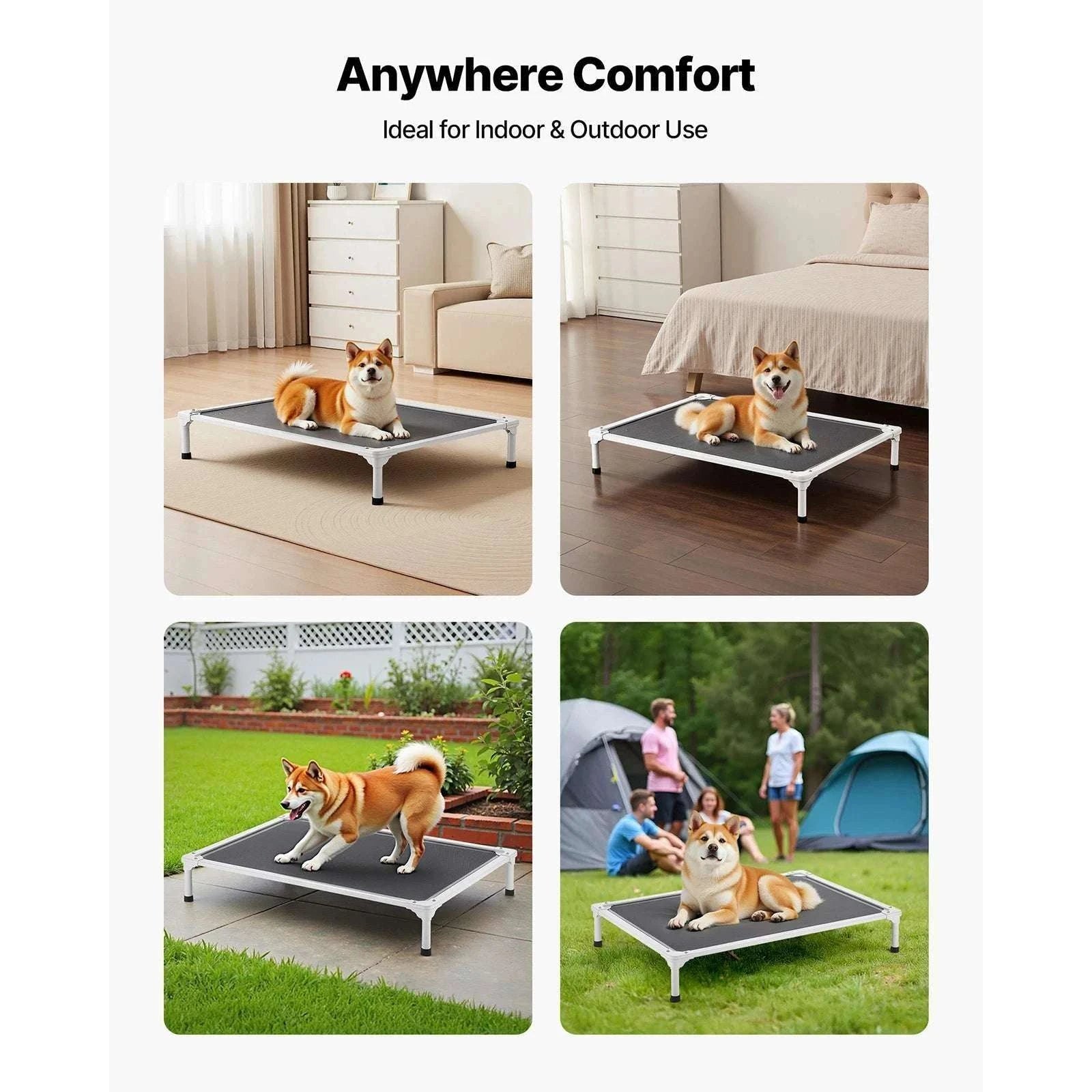 Elevated Dog Bed for Large Dogs with Breathable Mesh & Metal Frame-XL Without Pillow / United States