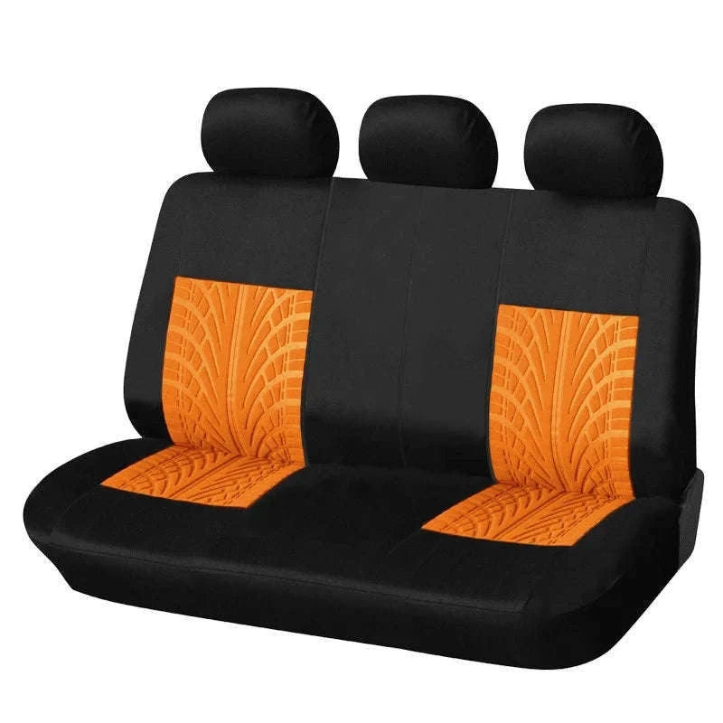 Embossed Tire Track Car Seat Covers with Full Interior Protection-gray 2 pieces