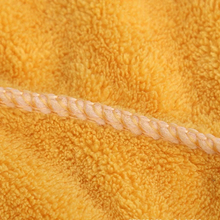 Embroidery Coral Fleece Hair Drying Cap-DEEP BLUE