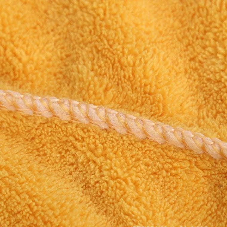 Embroidery Coral Fleece Hair Drying Cap for Faster Drying-DEEP BLUE