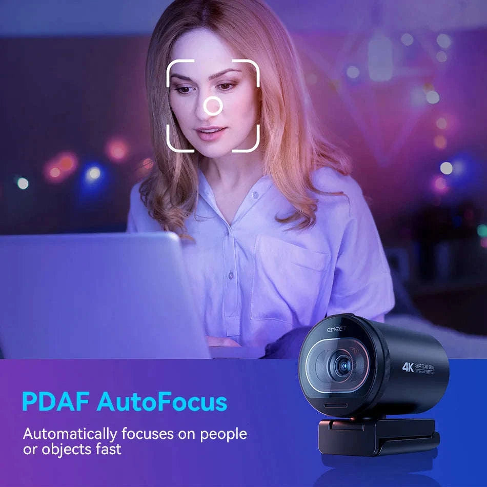 EMEET S600 4K Streaming Web Camera with Autofocus and Dual Mics-Webcam 4K