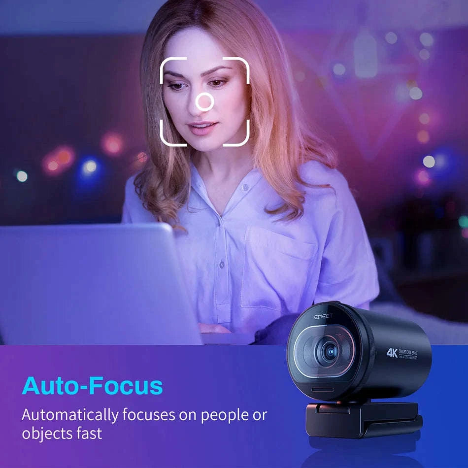 EMEET S600 4K Streaming Web Camera with Autofocus and Dual Mics-Webcam 4K