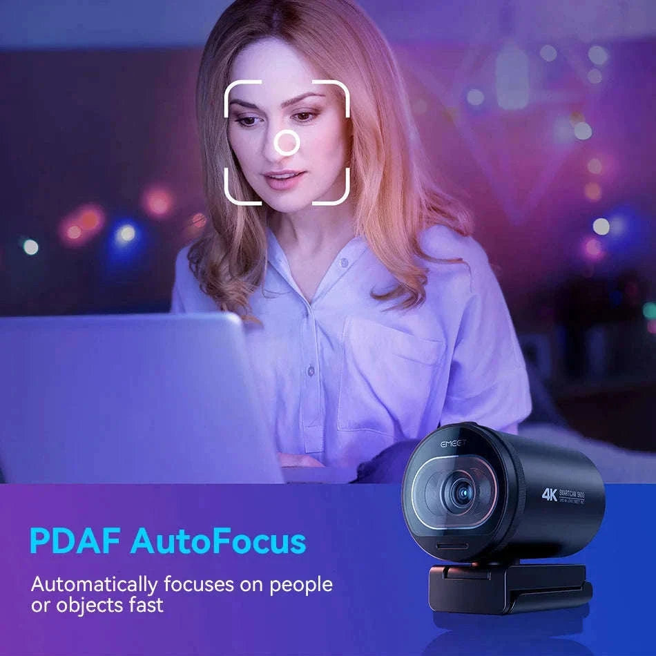 EMEET S600 4K Streaming Webcam with Autofocus and Dual Mics-Webcam 4K