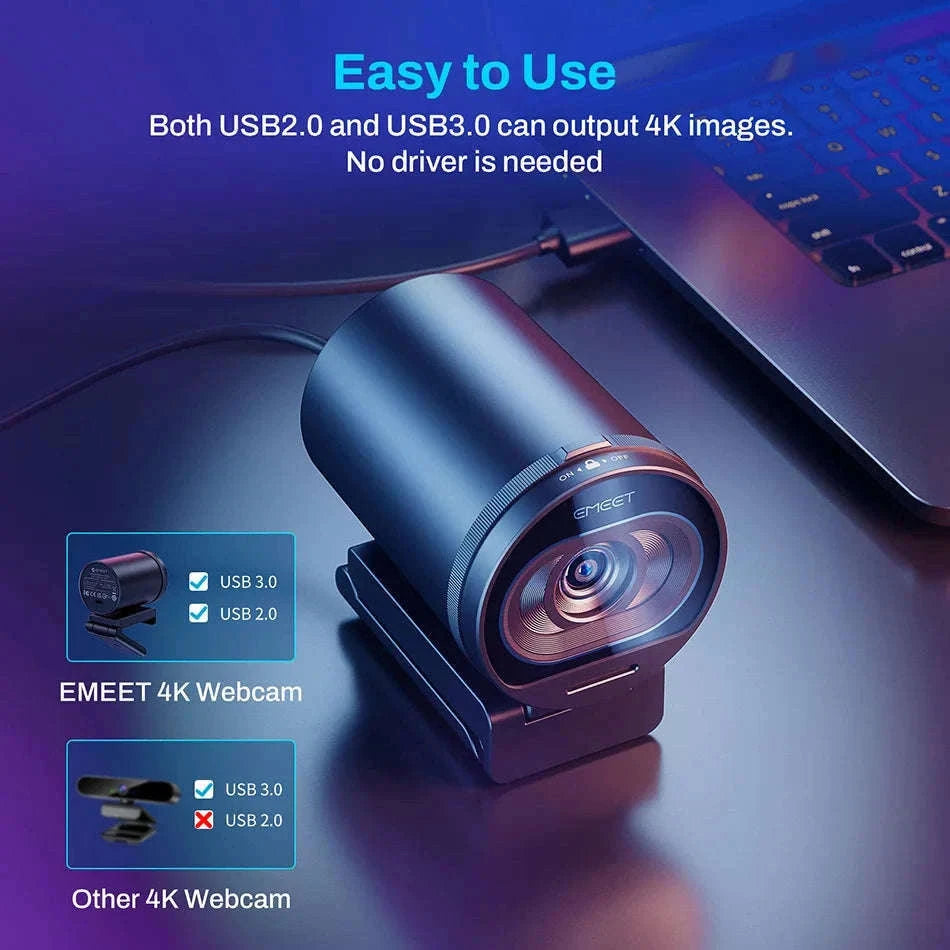 EMEET S600 4K Streaming Webcam with Autofocus and Dual Mics-Webcam 4K