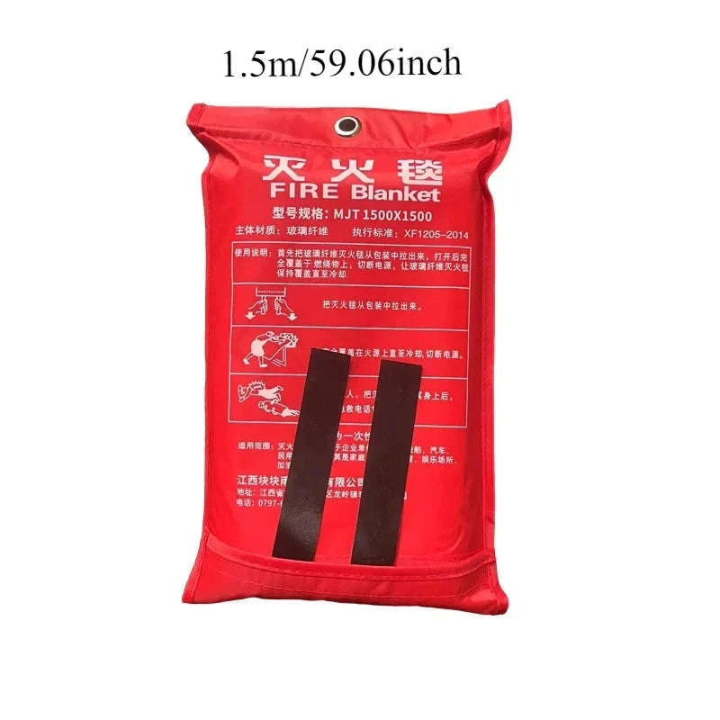 Emergency Fire Blanket 1m x 1m for Home and Kitchen Safety-1.5m-1pcs