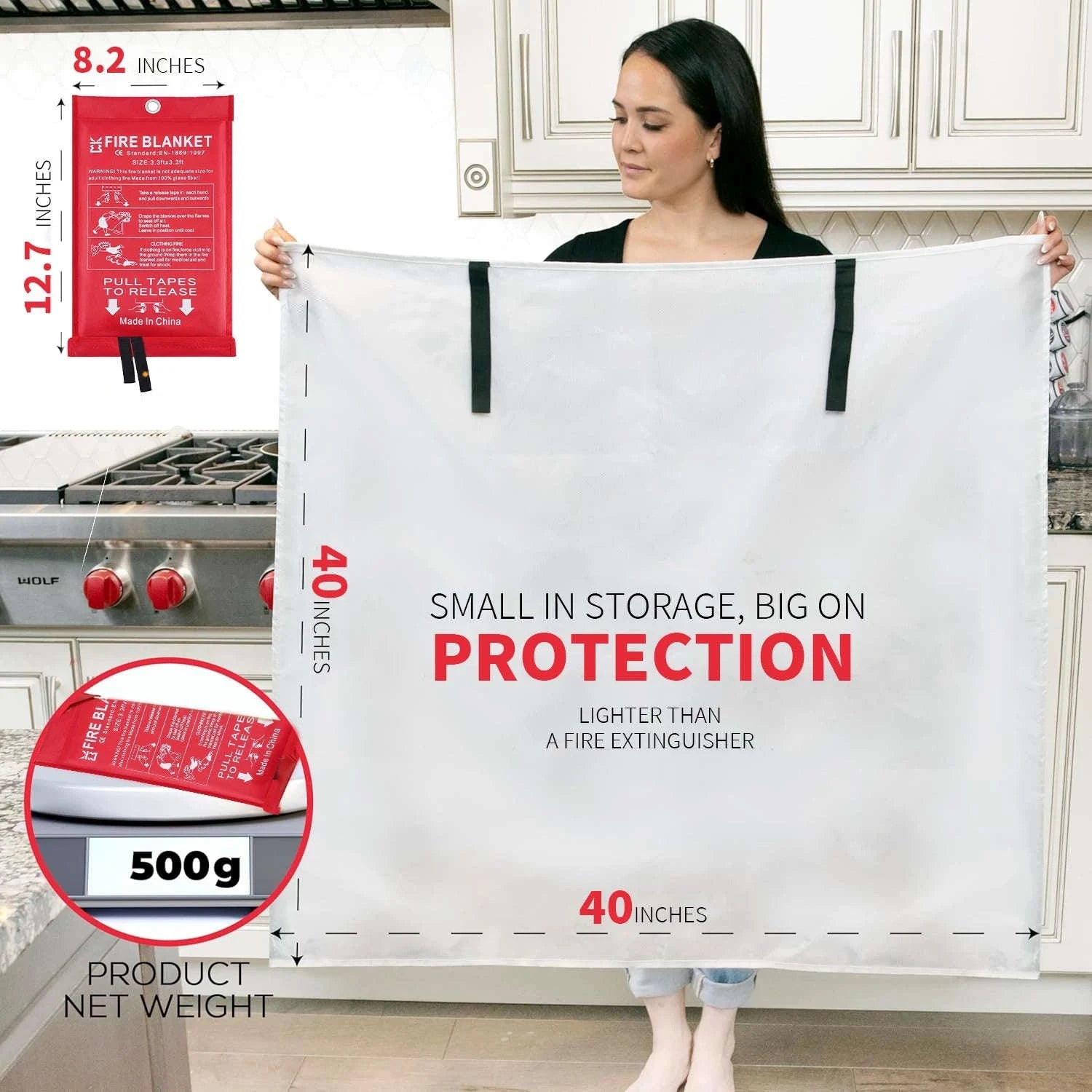 Emergency Fire Blanket 4 Pack for Kitchen and Home Safety-United States
