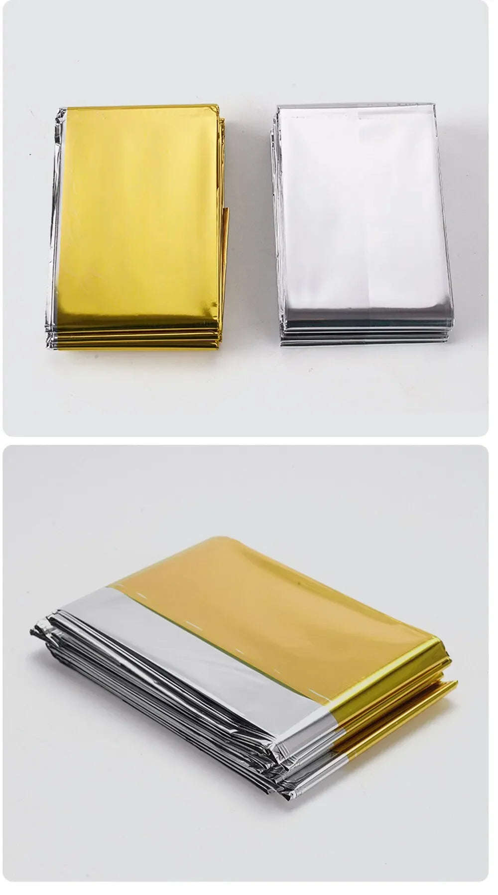 Emergency Thermal Poncho Blanket-Silver Gold C