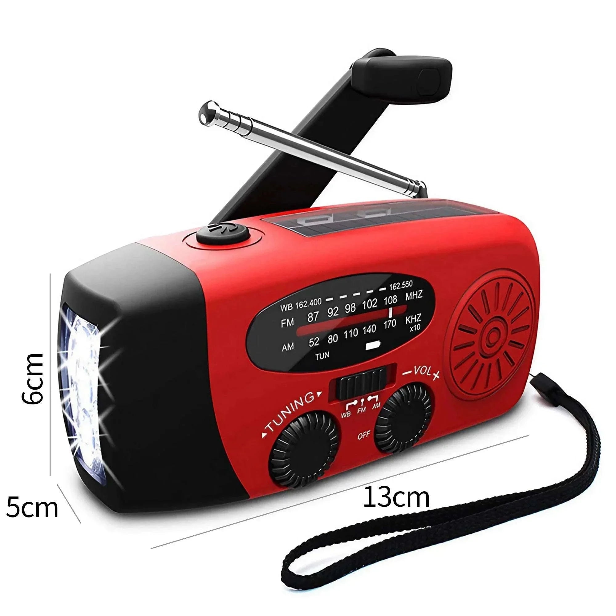 Emergency Weather Radio Multifunctional Hand Crank Solar Power Bank-Style D Orange