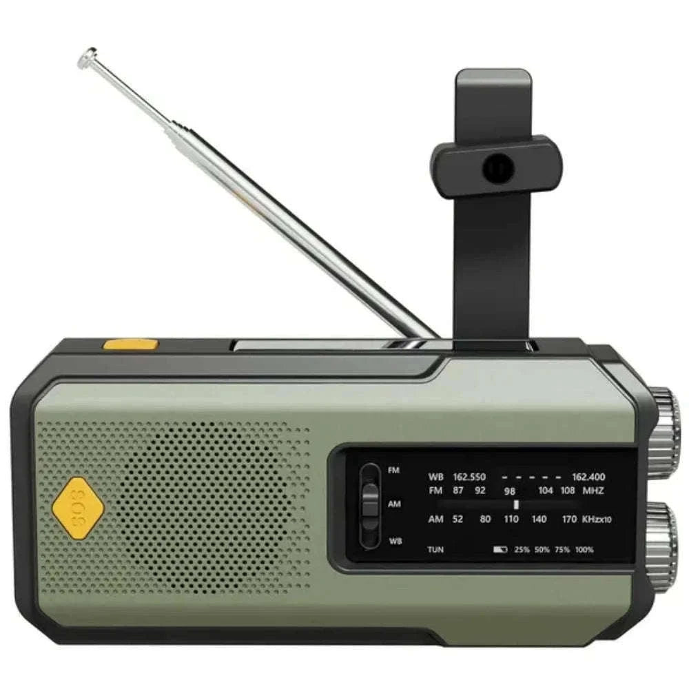 Emergency Weather Radio with Hand Crank and Solar Charging-Style D Orange