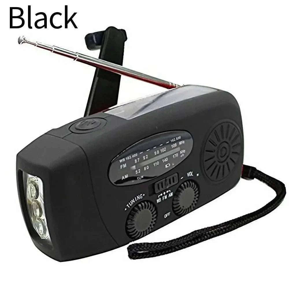 Emergency Weather Radio with Hand Crank and Solar Charging-Style D Orange