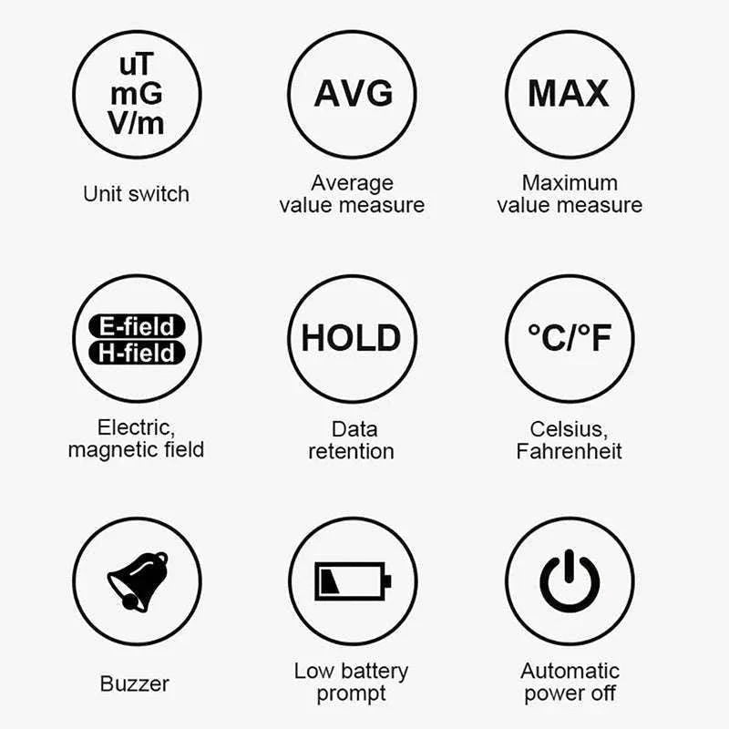 EMF Detector with Precise Readings and Clear Visual Alerts-EMF01