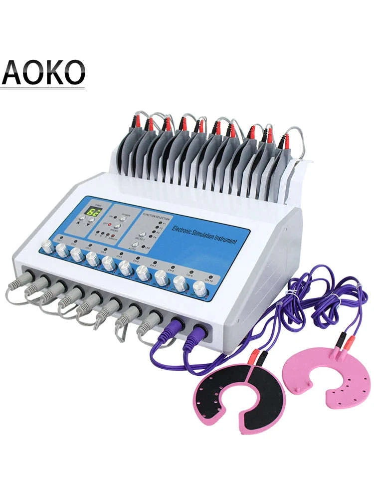 EMS Muscle Stimulator Machine with 10 Channels-Silver / United States