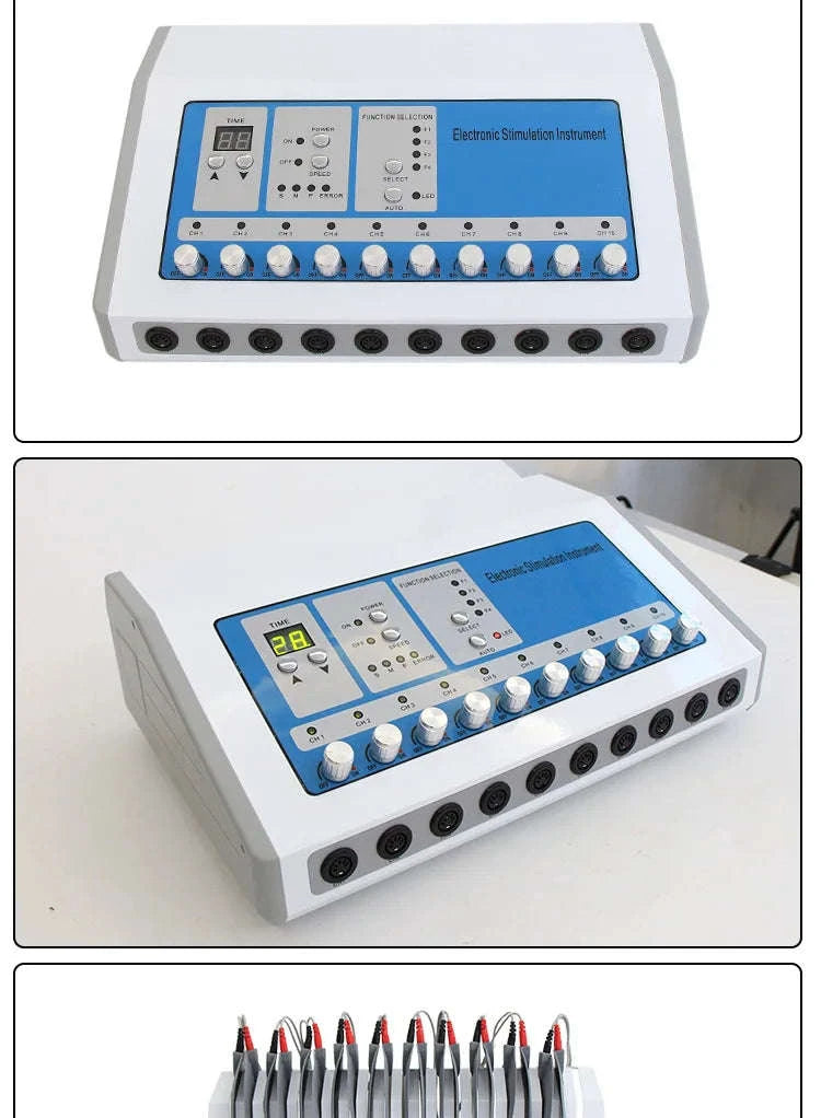 EMS Muscle Stimulator Machine with 10 Channels-Silver / United States