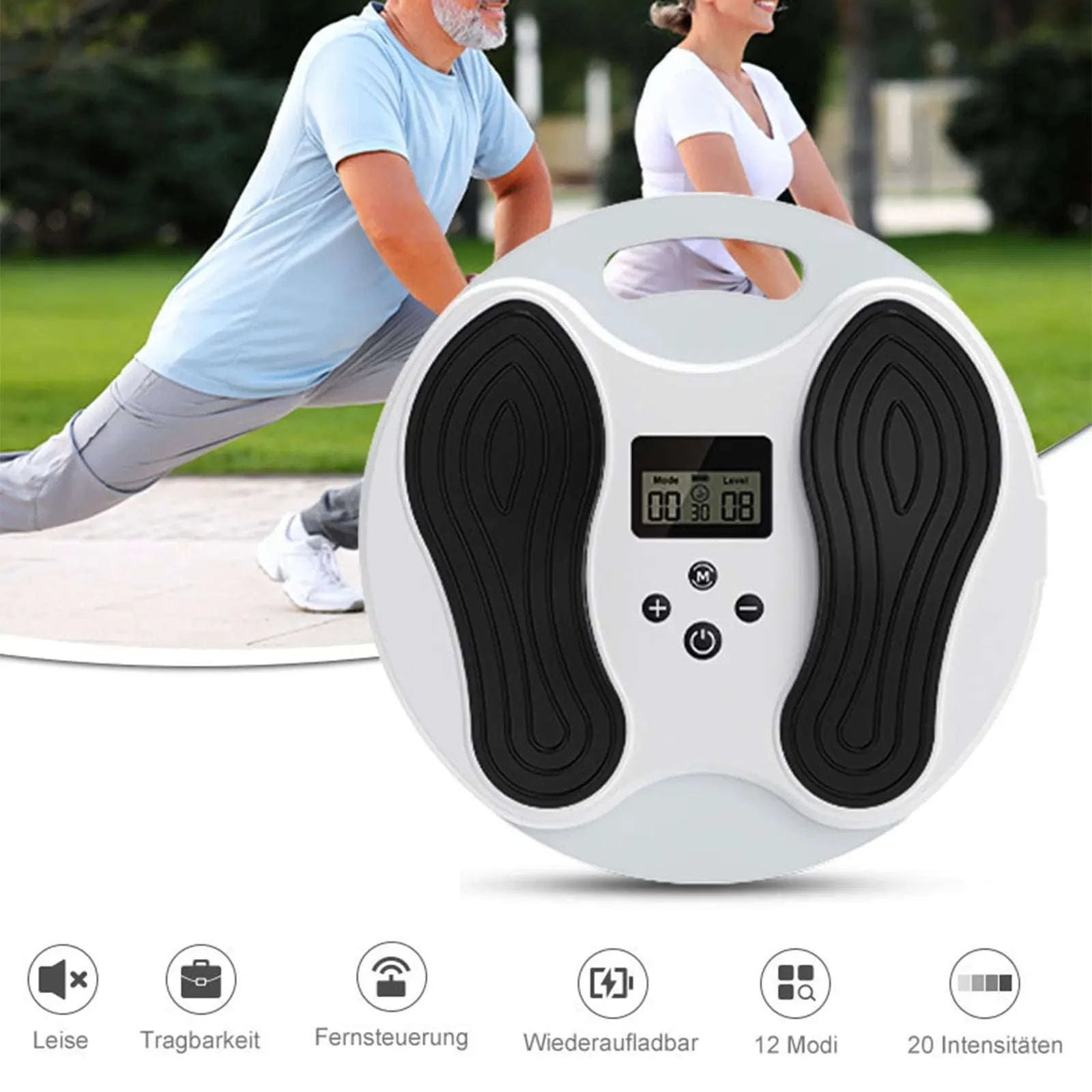 EMS TENS Foot Massager with 12 Modes & 20 Levels for Pain Relief-white / france
