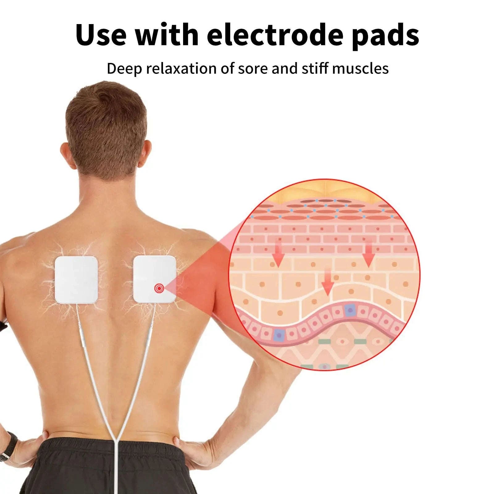 EMS TENS Foot Massager with 12 Modes & 20 Levels for Pain Relief-white / france