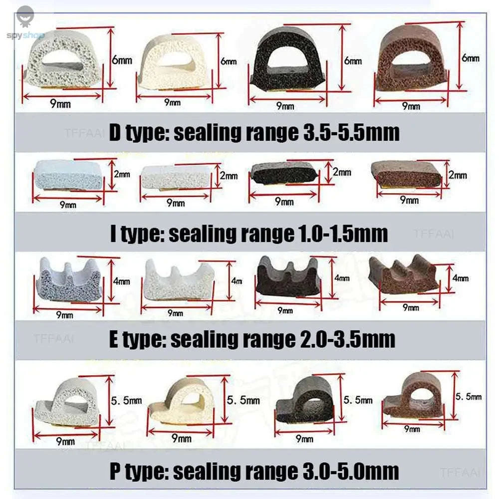 EPDM Window Insulation Strip – Draft Blocking, Noise Control, Weather Protection-grey / I (9mmx2mm) / 10M (32.8ft)