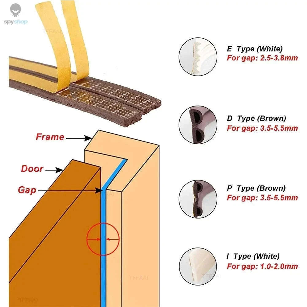 EPDM Window Insulation Strip for Drafts, Noise and Weather-grey / I (9mmx2mm) / 10M (32.8ft)