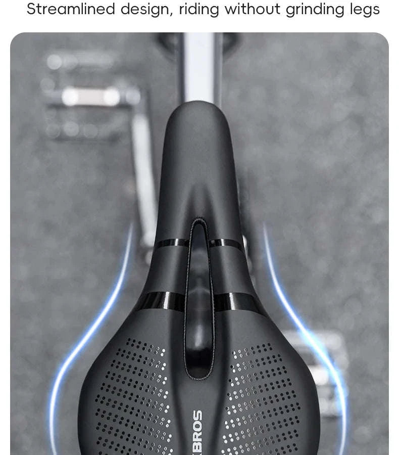 Ergonomic Bike Saddle Comfortable Leather Seat for Road Cycling-380023001