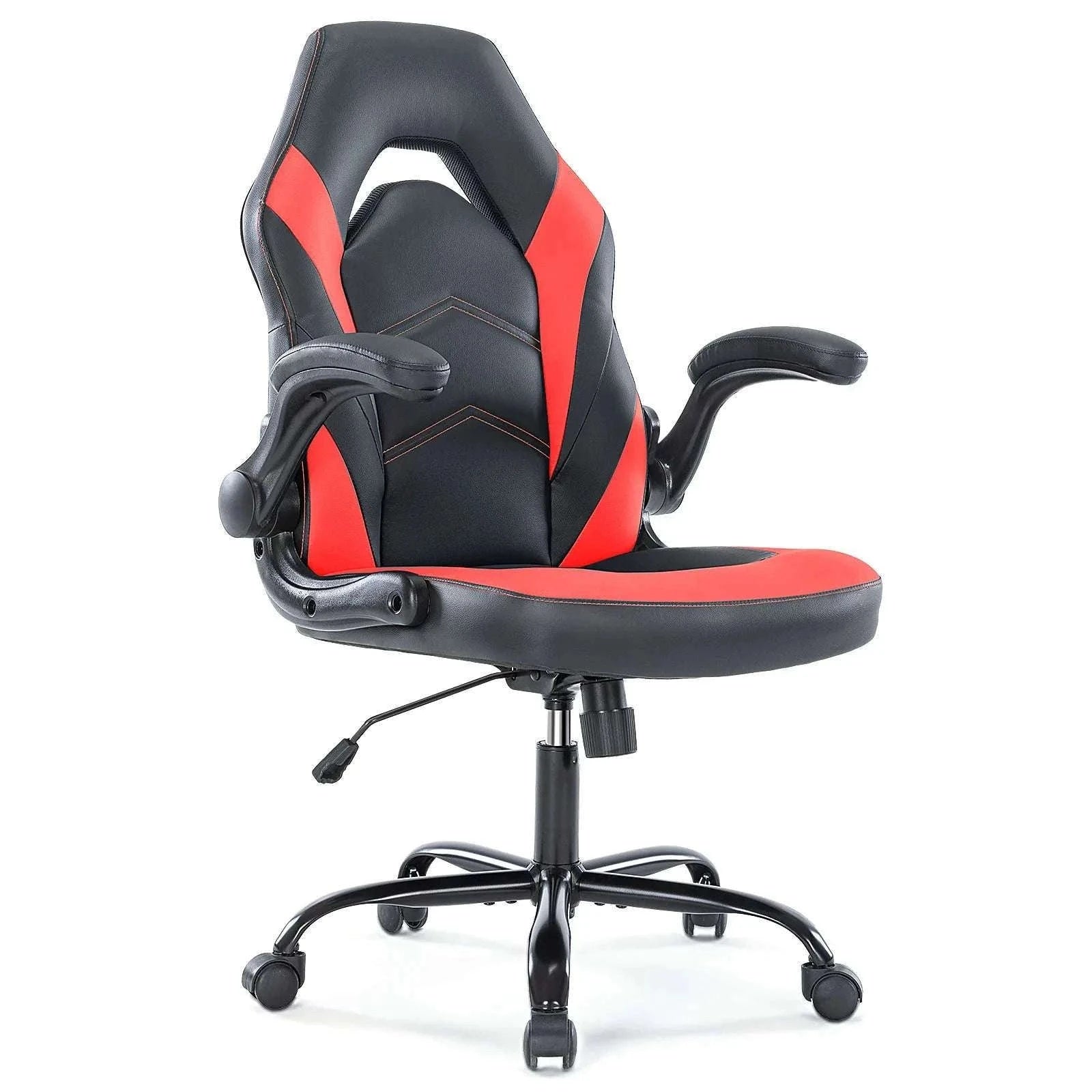Ergonomic Gaming Office Chair with Flip-Up Armrests & Adjustable Height-Blue / United States