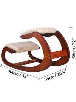 Ergonomic Kneeling Chair with Thick Cushion & Rocking Wood Frame-White Oak / CZECH REPUBLIC