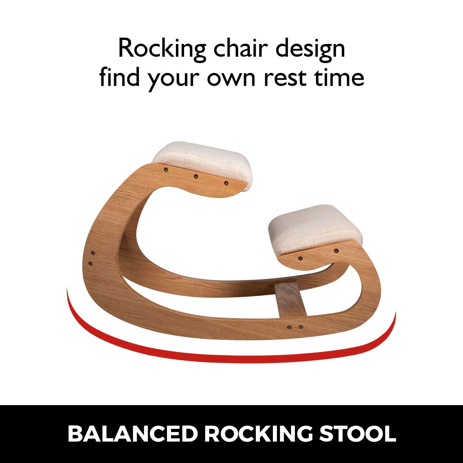 Ergonomic Kneeling Chair with Thick Cushion & Rocking Wood Frame-White Oak / CZECH REPUBLIC