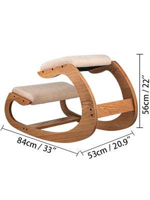 Ergonomic Kneeling Chair with Thick Cushion & Rocking Wood Frame-White Oak / CZECH REPUBLIC