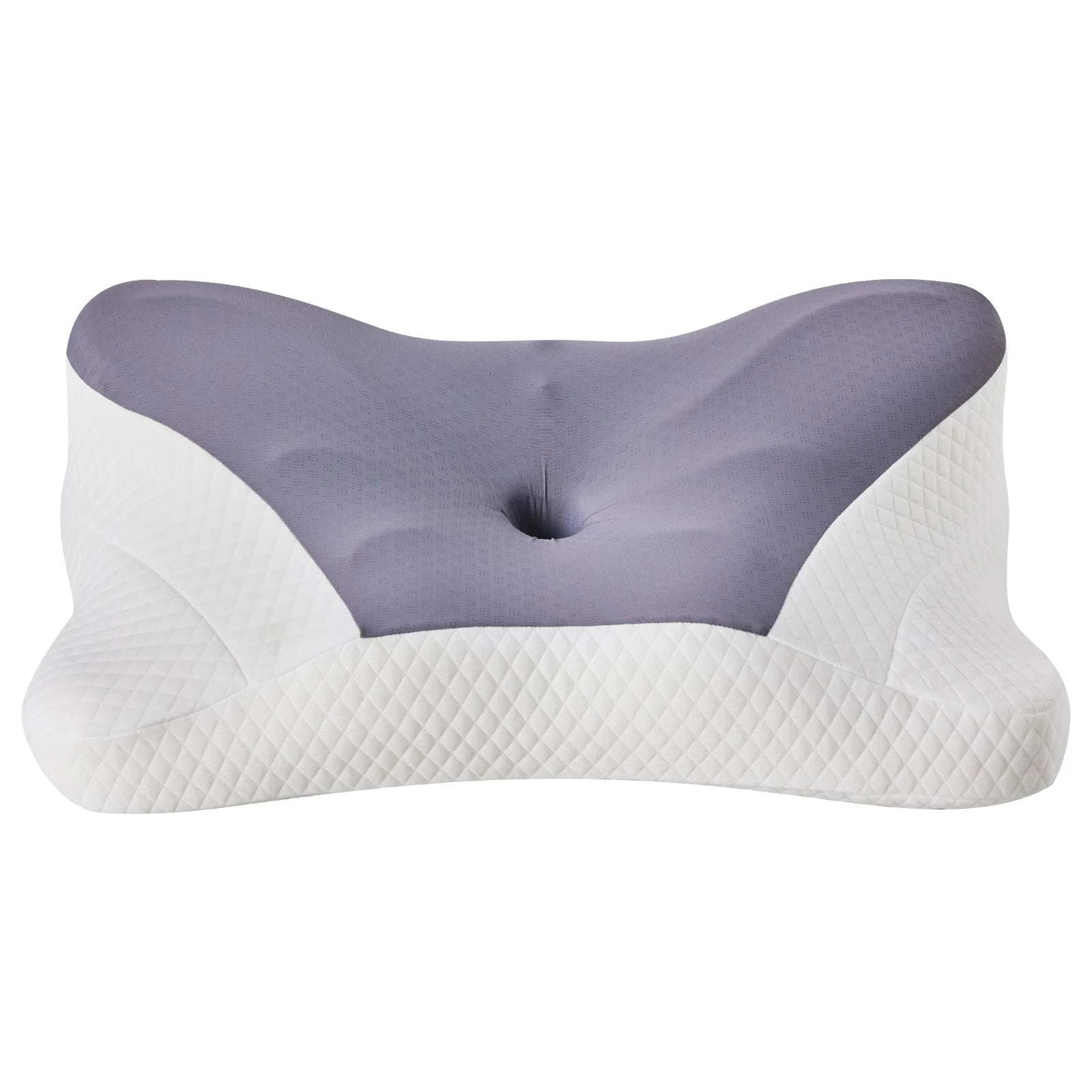 Ergonomic Memory Foam Cervical Pillow with Cooling Cover-Light Grey / United States