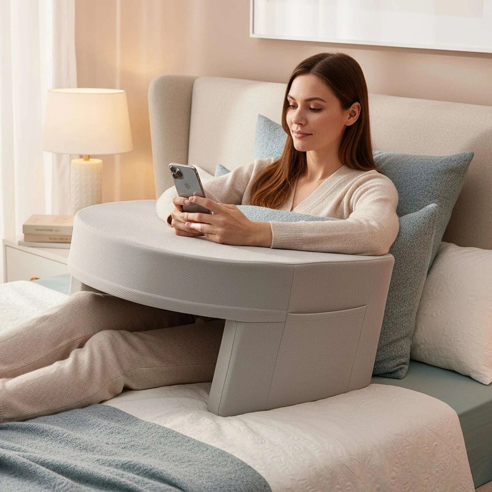 Ergonomic Memory Foam Neck Pillow with Cooling Washable Cover-Gray / United States