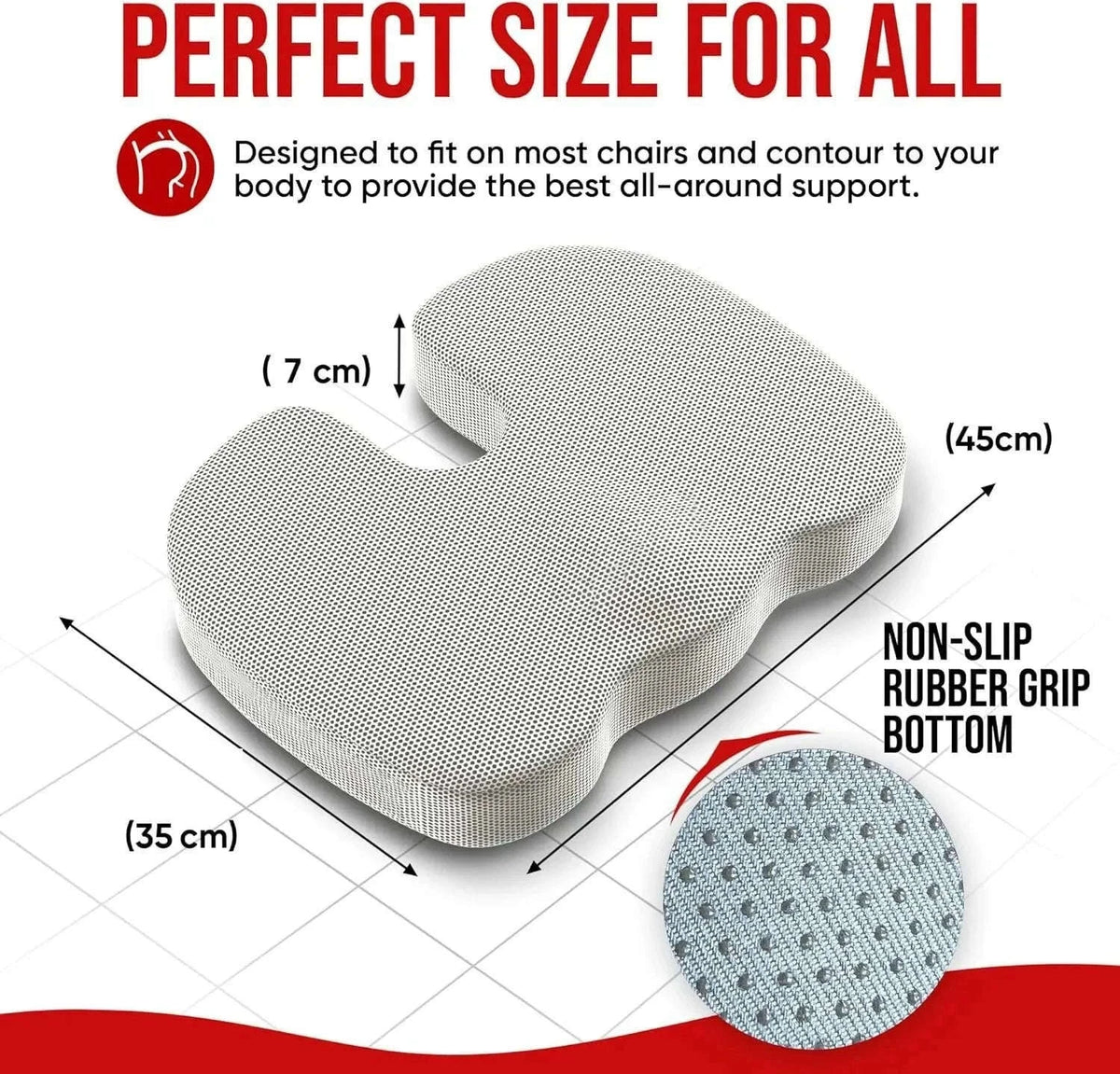 Ergonomic Memory Foam Office Cushion for All-Day Sitting-blue