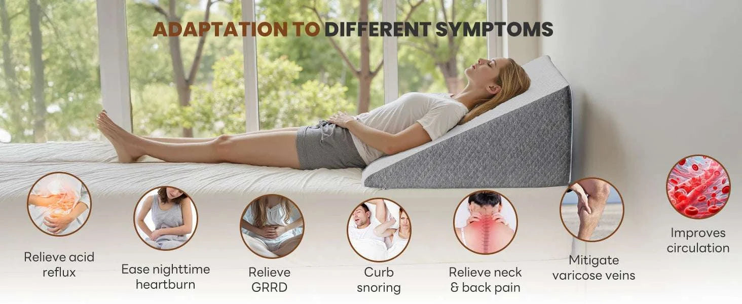 Ergonomic Memory Foam Wedge Pillow for Neck Pain Relief Support-7 Inch / United States