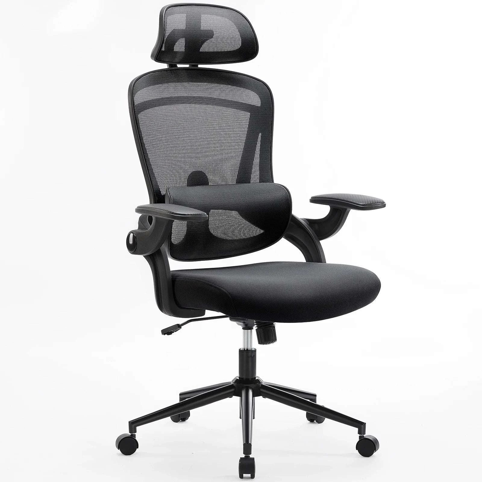 Ergonomic Mesh Office Chair with Adjustable Lumbar & 120° Tilt-black / United States