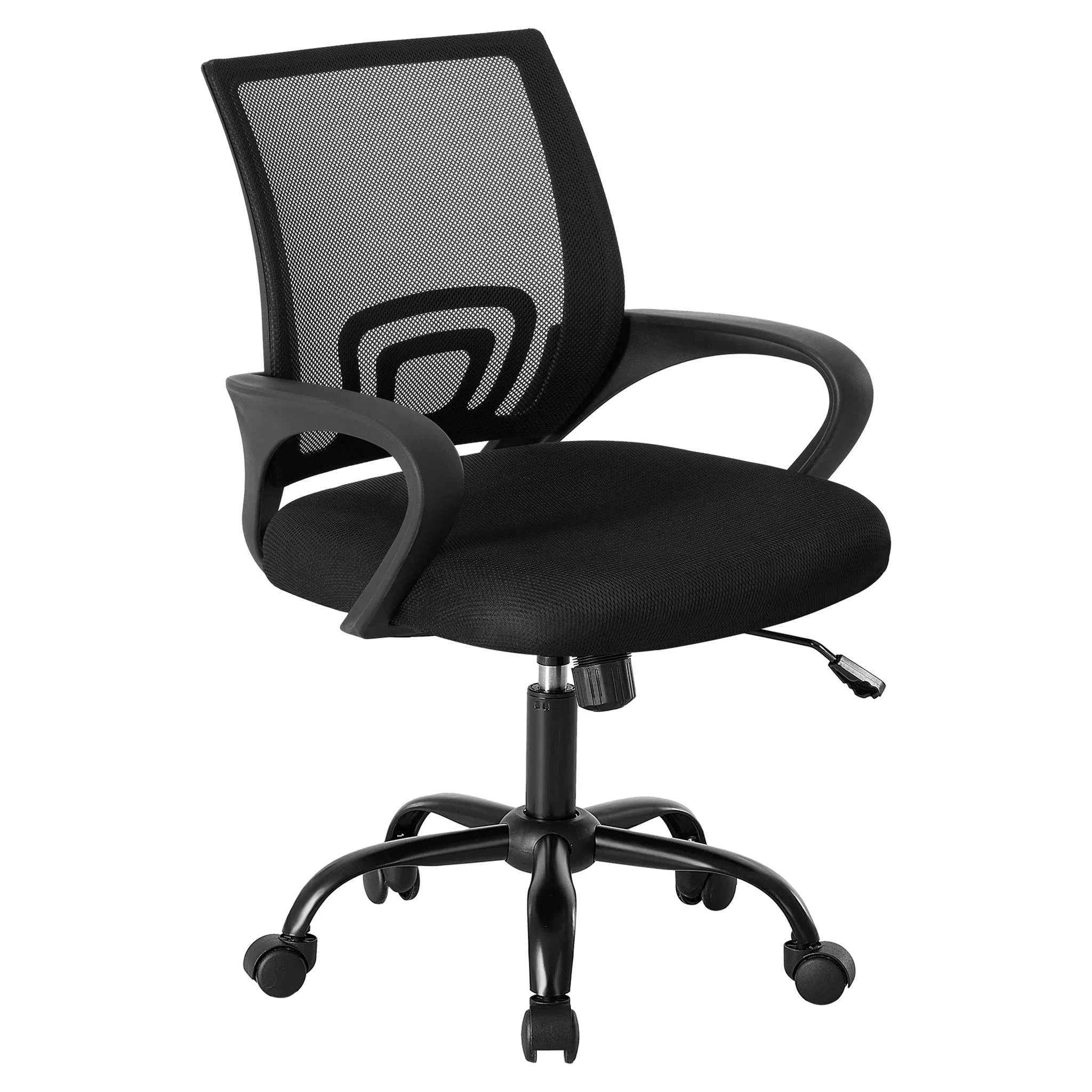 Ergonomic Mesh Office Chair with Lumbar Support & Adjustable Height-Pink / United States