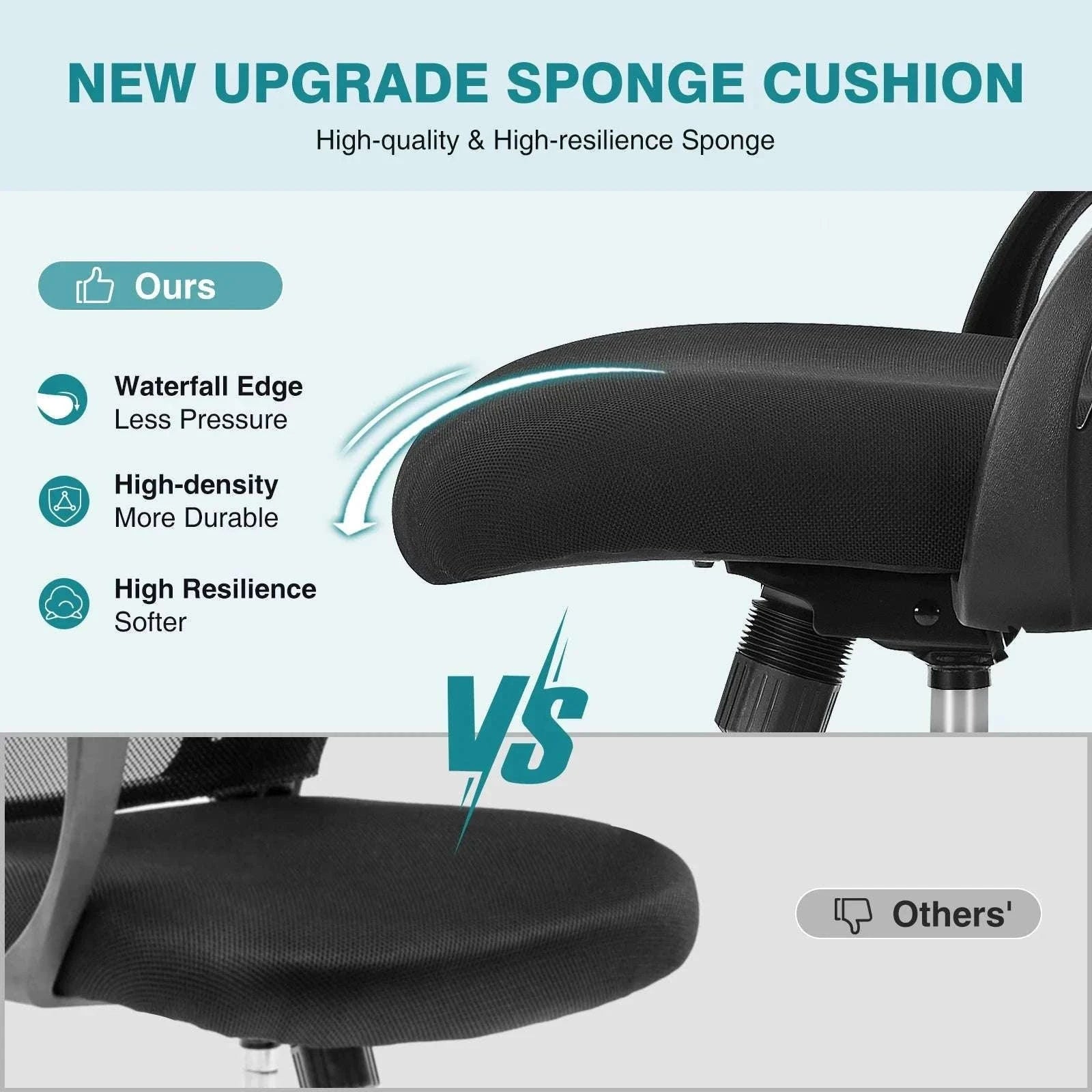 Ergonomic Mesh Office Chair with Lumbar Support & Adjustable Height-Short  flip armrest / GERMANY