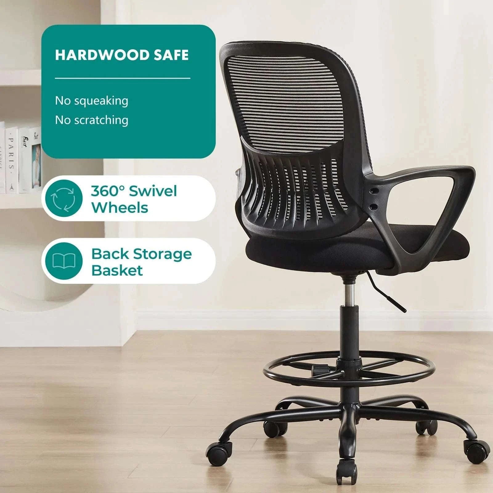 Ergonomic Mesh Office Chair with Lumbar Support & Adjustable Height-Short  flip armrest / GERMANY
