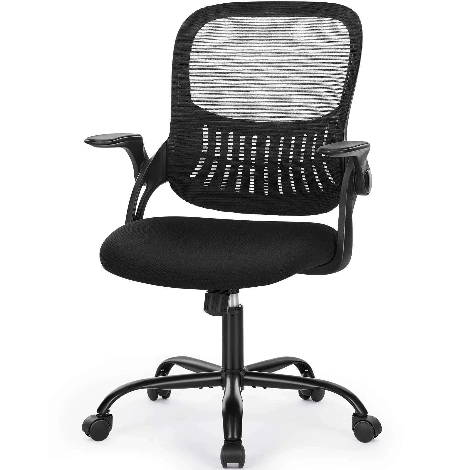 Ergonomic Mesh Office Chair with Lumbar Support & Adjustable Height-Short  flip armrest / GERMANY