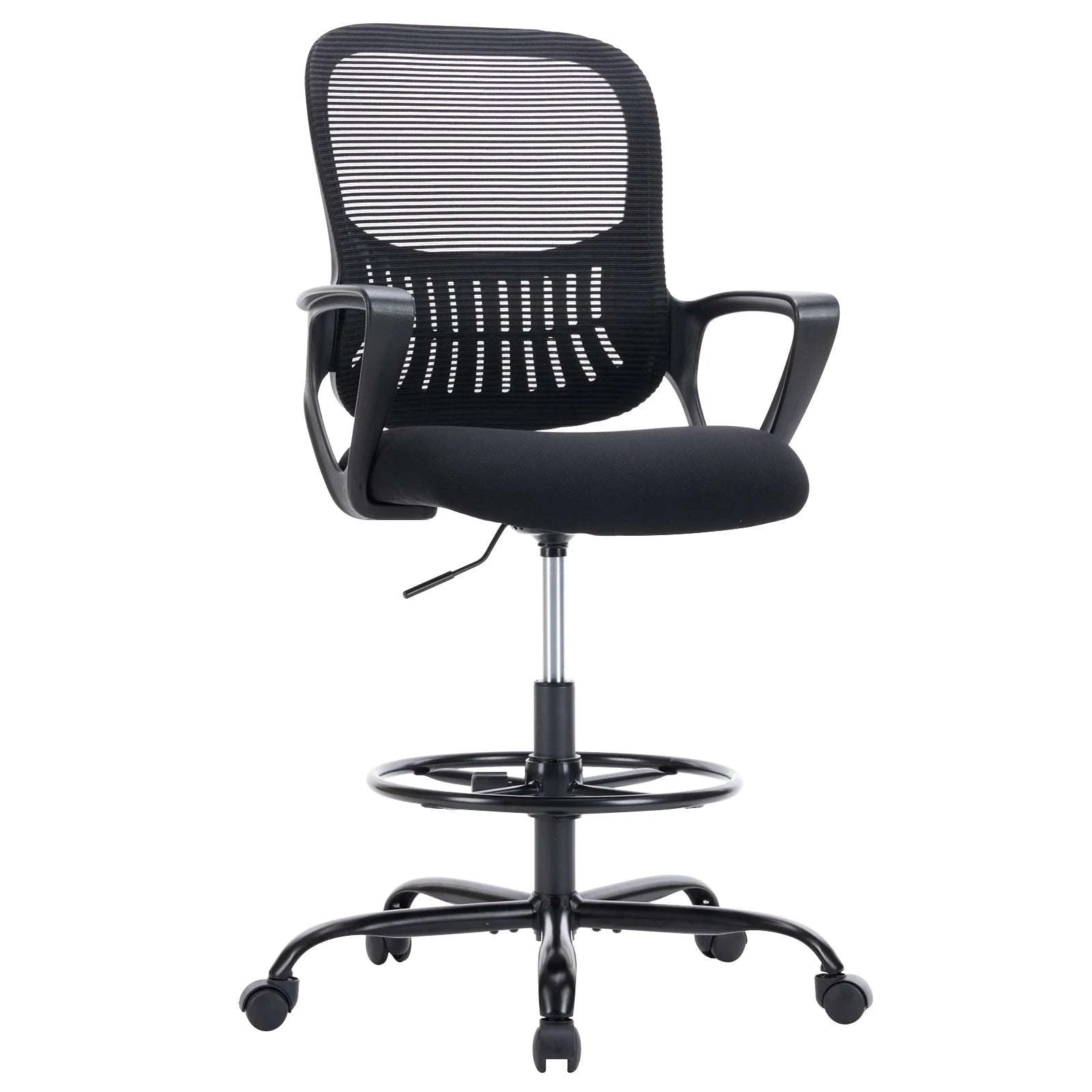 Ergonomic Mesh Office Chair with Lumbar Support & Adjustable Height-Short flip armrest / United States