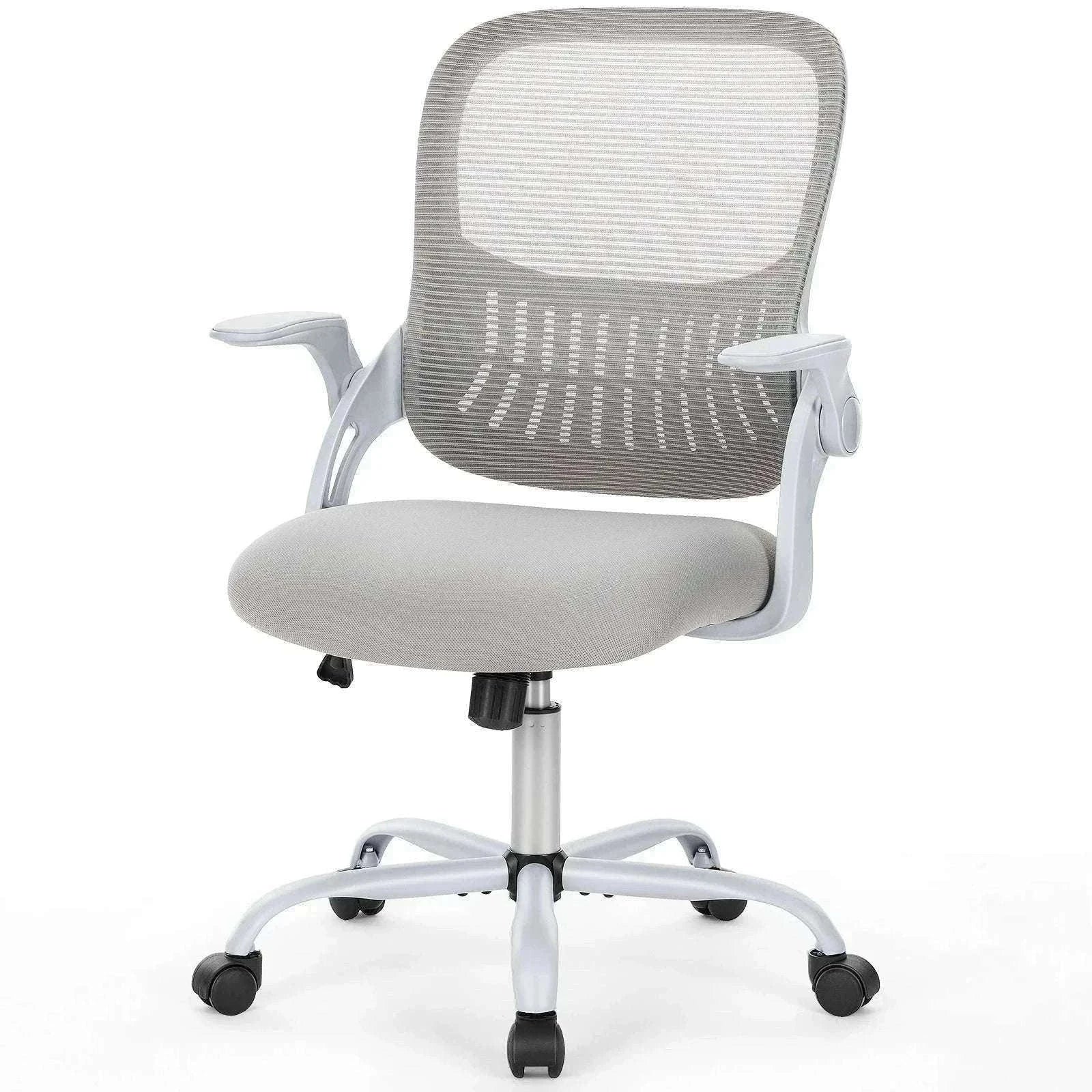 Ergonomic Mesh Office Chair with Lumbar Support & Adjustable Height-Short flip armrest / United States