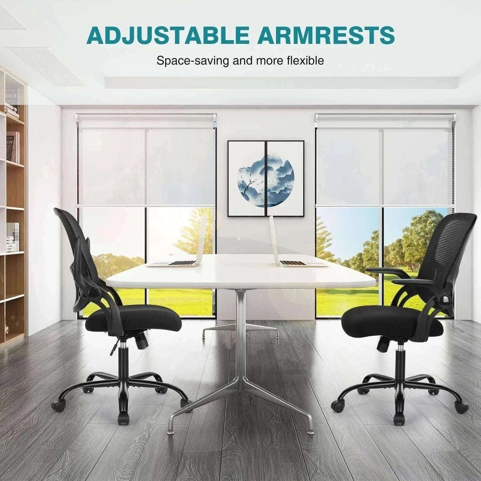 Ergonomic Mesh Office Chair with Lumbar Support & Adjustable Height-Short flip armrest / United States