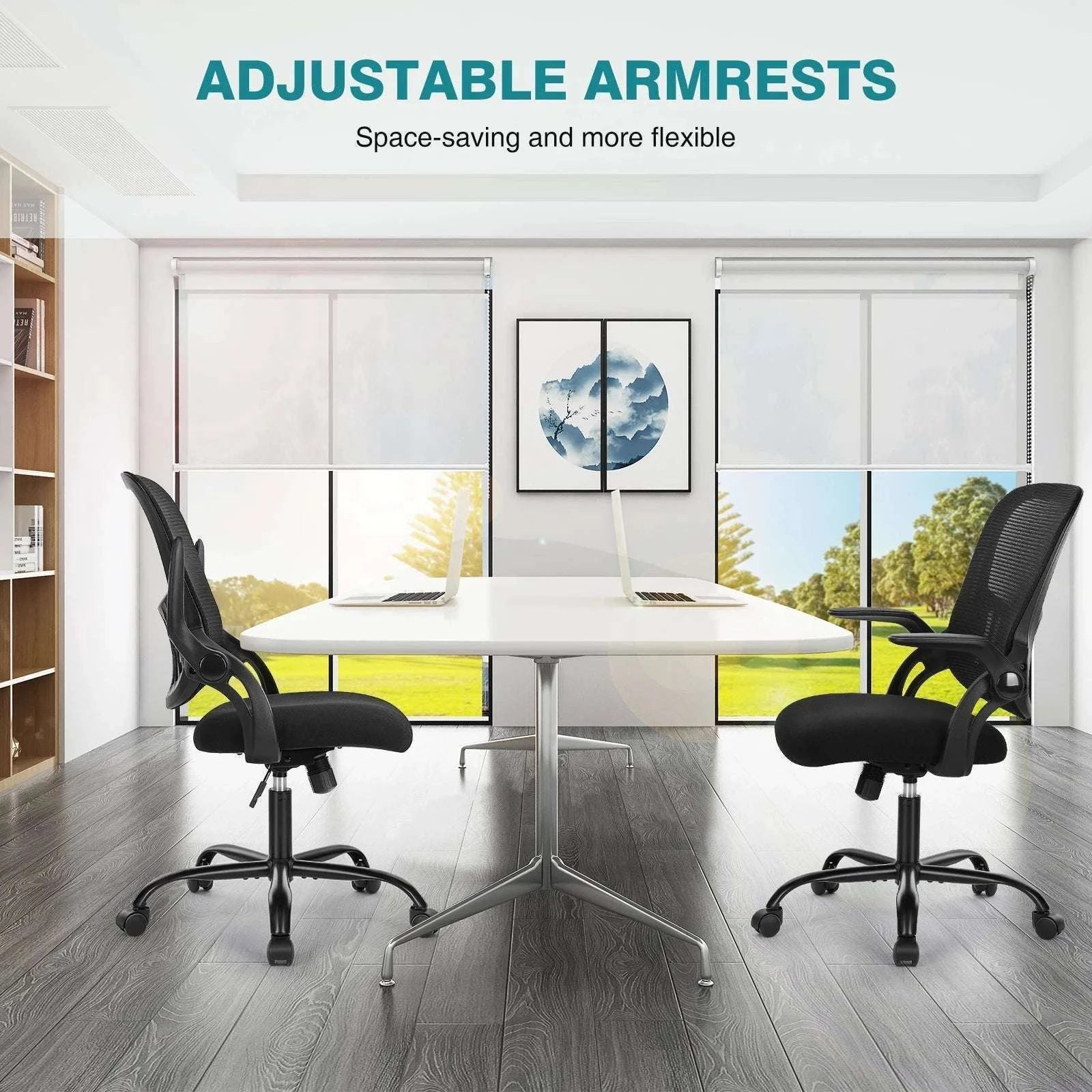 Ergonomic Mesh Office Chair with Lumbar Support & Adjustable Height-Short flip armrest / United States