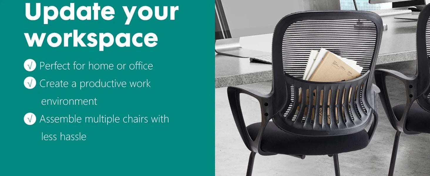 Ergonomic Office Chair No Wheels with Mesh Lumbar Support-Black 1-Pack / United States