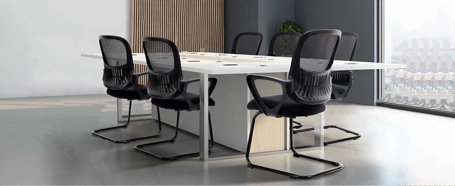 Ergonomic Office Chair No Wheels with Mesh Lumbar Support-Black 1-Pack / United States