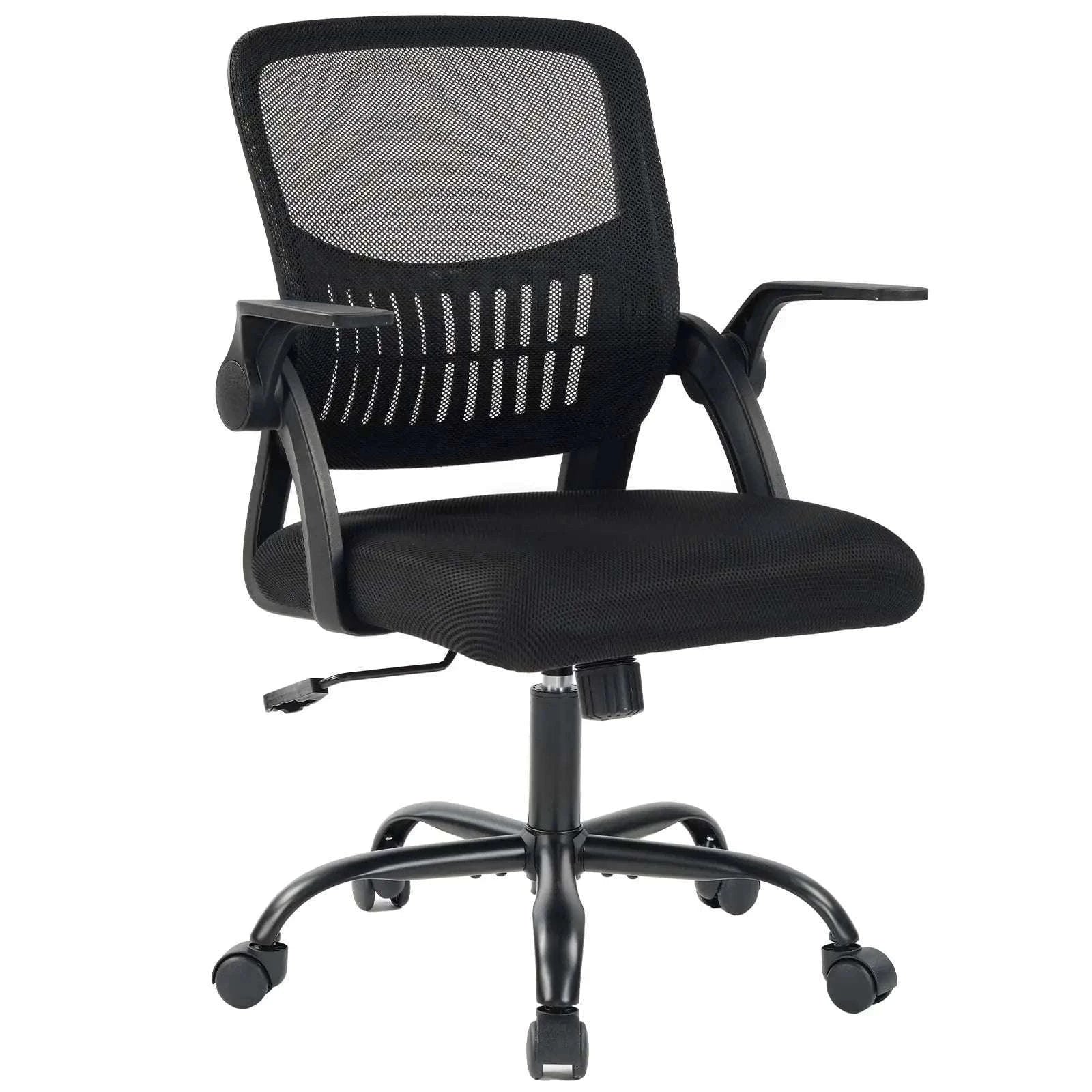 Ergonomic Office Chair with Lumbar Support, Swivel & Adjustable Height-black / United States