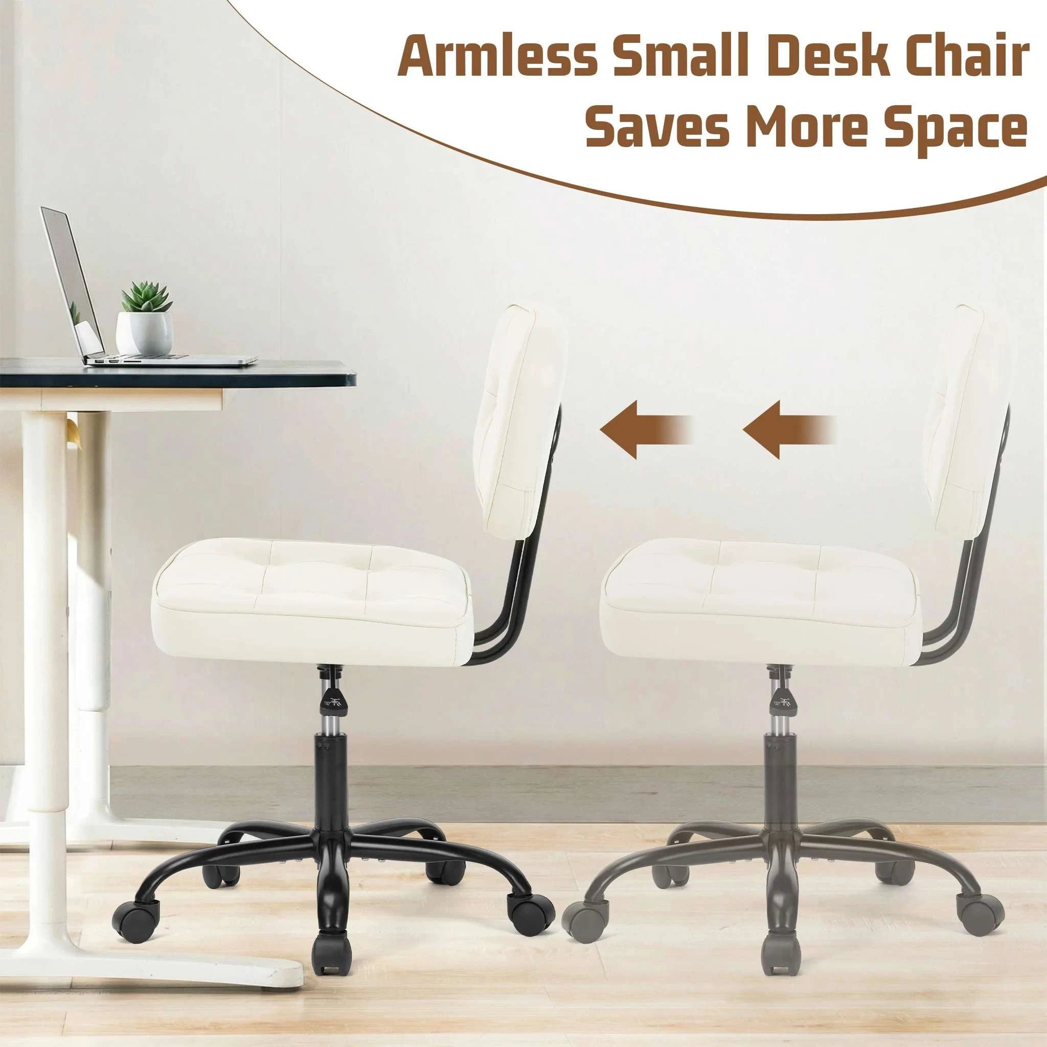 Ergonomic PU Leather Office Chair with Lumbar Support & Swivel-Pink / United States
