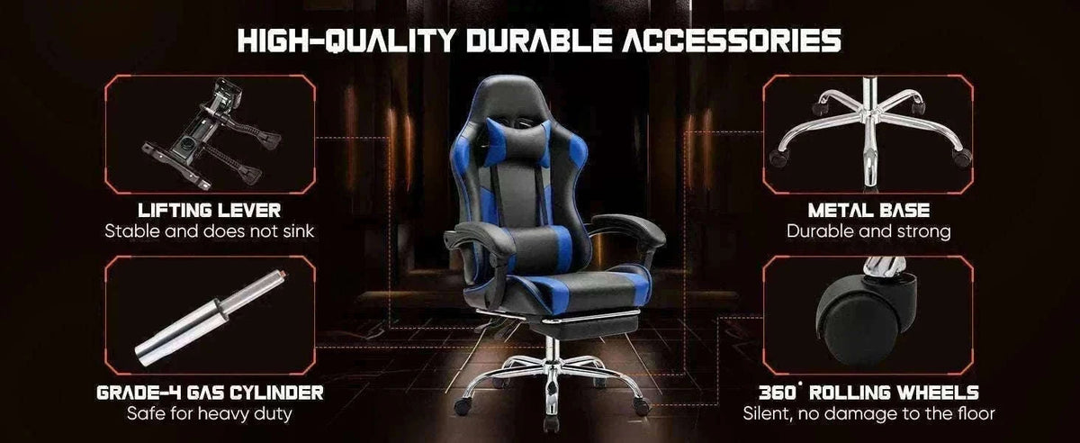 Ergonomic Racing Gaming Chair with Lumbar Support and Flip-Up Arms-Red / United States