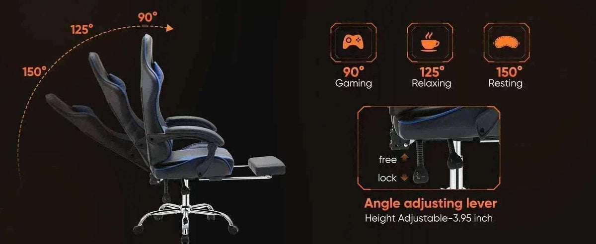 Ergonomic Racing Gaming Chair with Lumbar Support and Flip-Up Arms-Red / United States