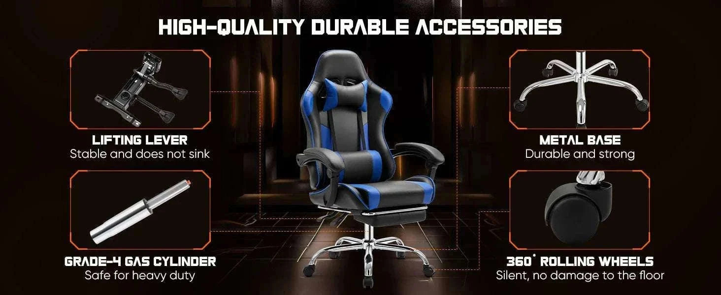 Ergonomic Racing Gaming Chair with Lumbar Support and Flip-Up Arms-Red / United States
